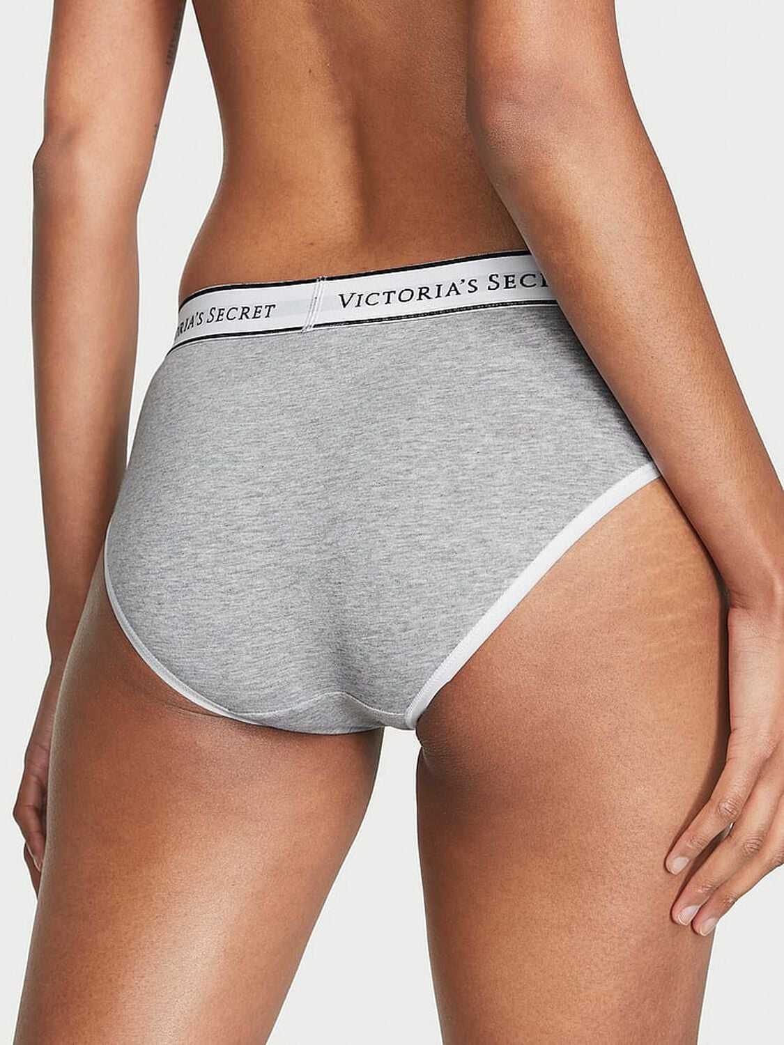 vs Cotton Logo Cotton Hiphugger Panty Medium Heather Grey 2 of 3 