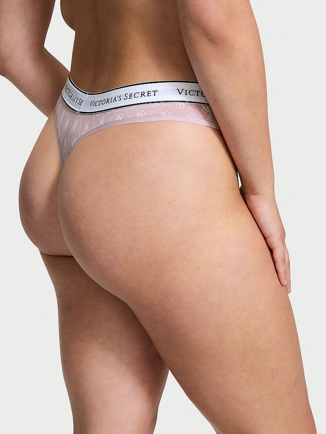 vs Cotton Logo Cotton Thong Panty Logo Pink 2 of 3 