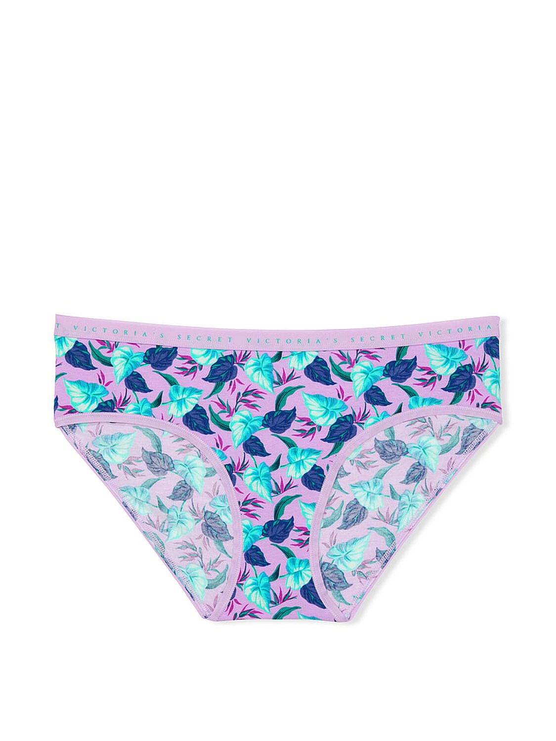 vs Victoria's Secret Stretch Cotton Hiphugger Panty Purple Jungle Leaves 3 of 3 