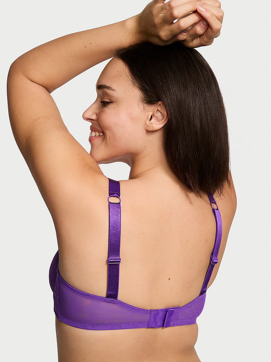 vs Very Sexy Shine Strap Unlined Low-Cut Lace Demi Bra Violetta 2 of 3 
