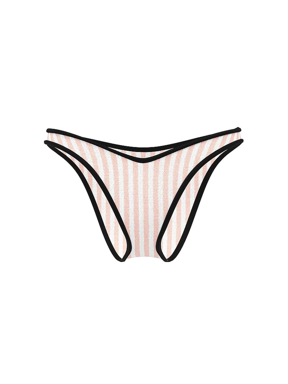 vs Victoria's Secret Swim Heritage Stripe Sequin Brazilian Bikini Bottom Iconic Pink Stripes 3 of 4 