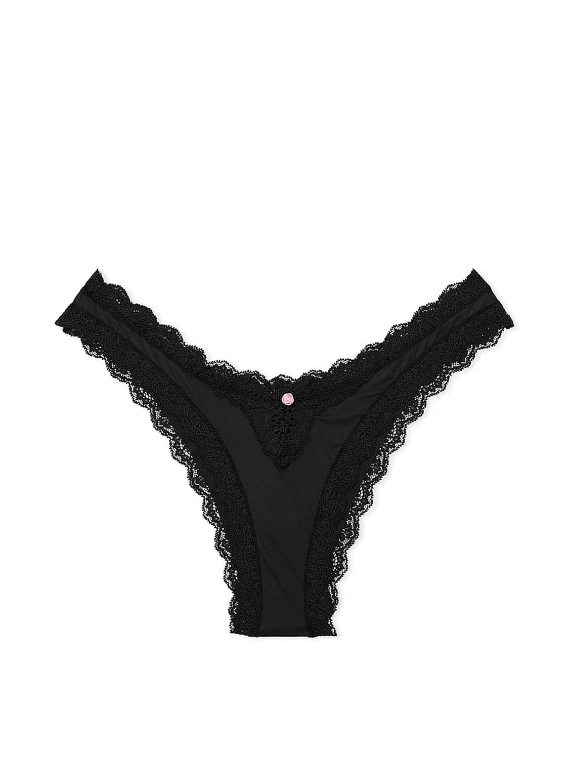 vs Dream Angels Lace-Trim Brazilian Panty Black 3 of 4 