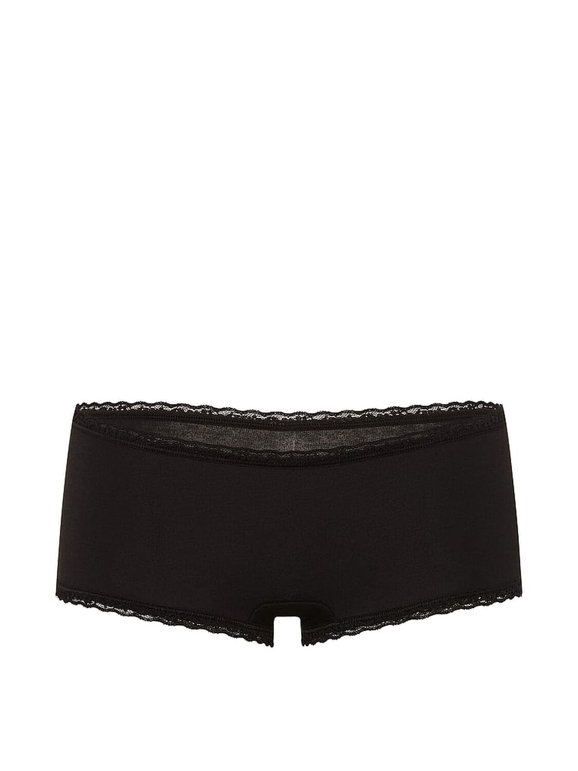 vs Lace Trim Cotton Lace-Trim Boyshort Panty Black 3 of 3 