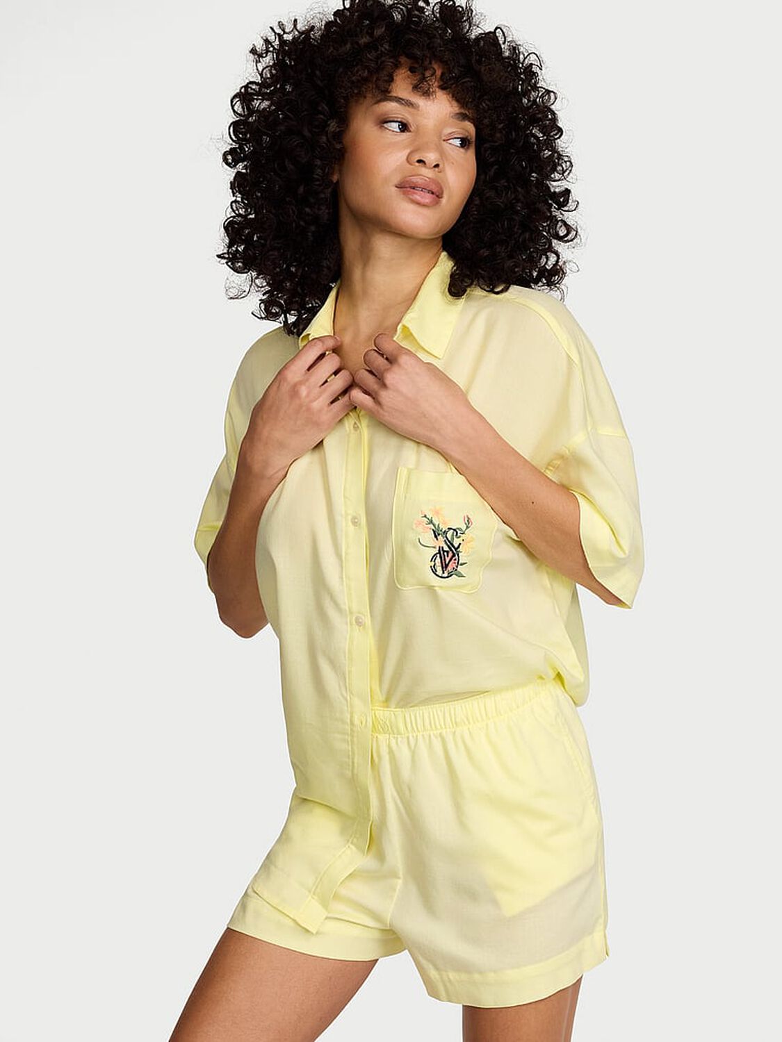 vs Victoria's Secret Modal-Cotton Short Pajama Set Lemonade 1 of 4 