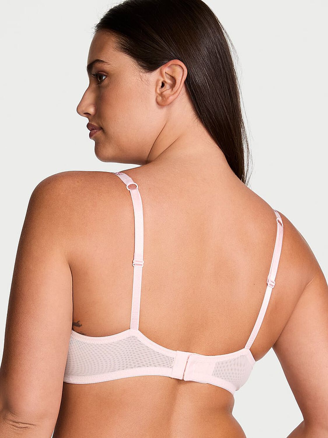 vs Very Sexy Sheer Shine Unlined Low-Cut Demi Bra Angel Pink 2 of 4 