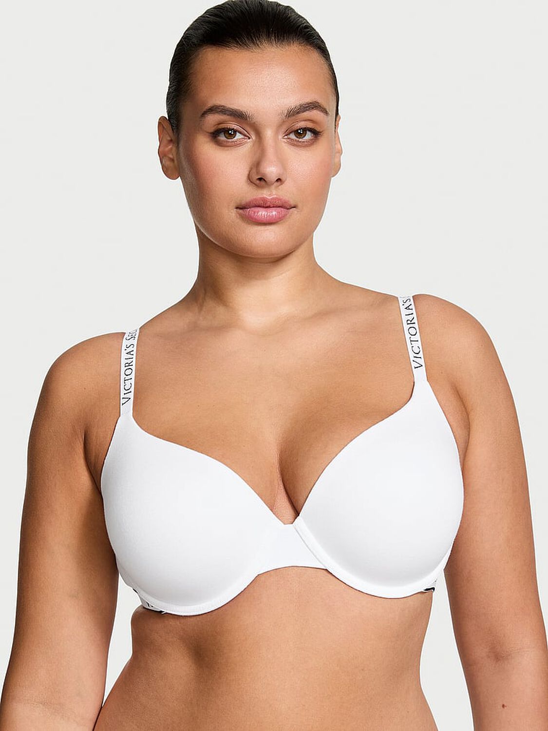 vs The T-Shirt Lightly Lined Cotton Demi Bra Vs White 1 of 3 
