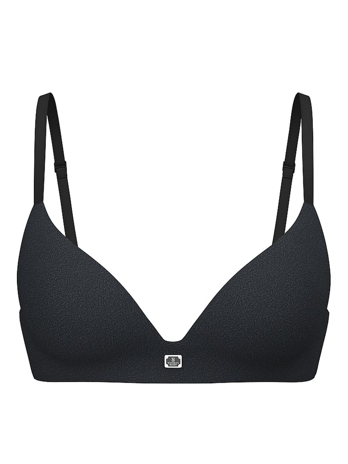vs The T-Shirt Cotton Logo Hardware Lightly Lined Wireless Bra Heather Black 1 of 4 
