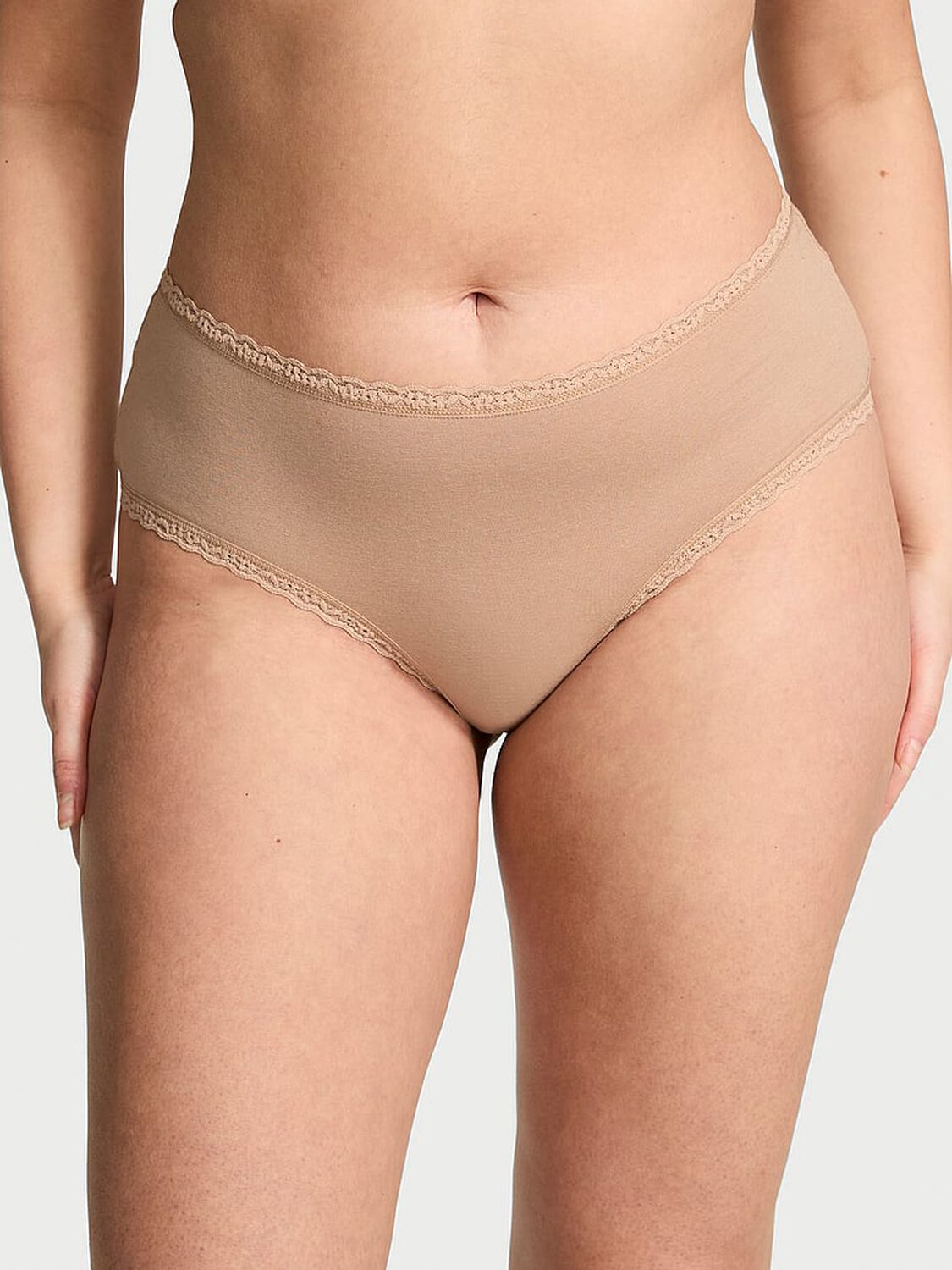 vs The Lacie Cotton Lace-Waist Cheeky Panty Praline 1 of 3 