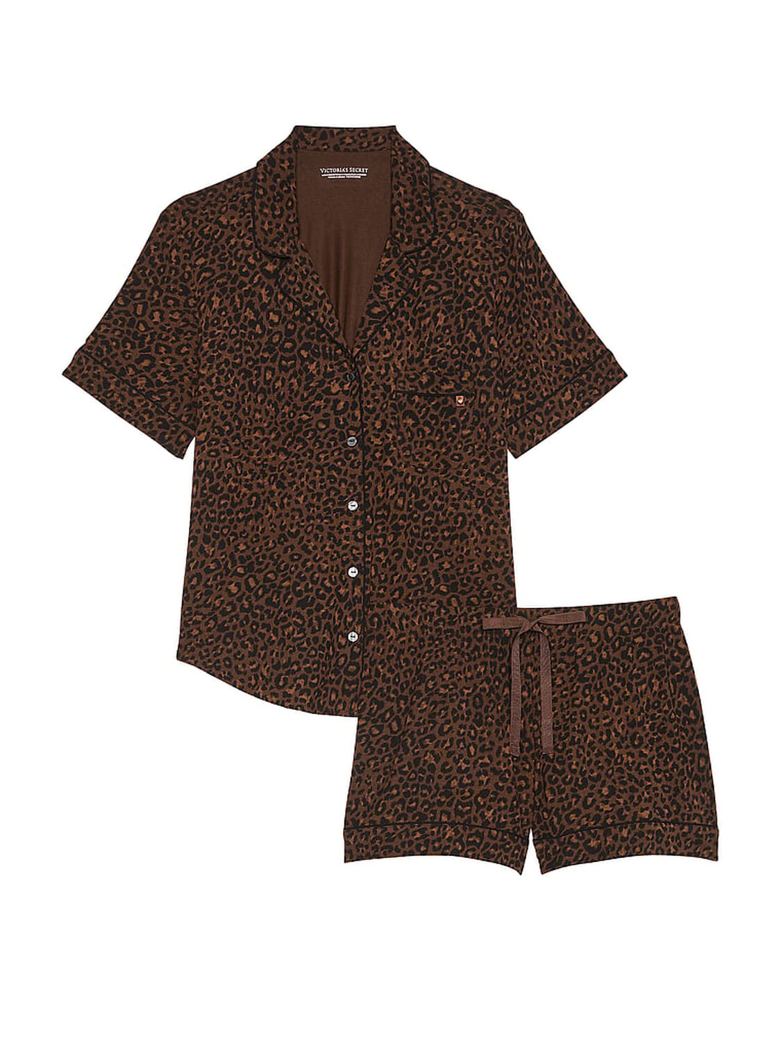 vs Victoria's Secret Modal Short Pajama Set Ganache Glam Leopard 3 of 3 