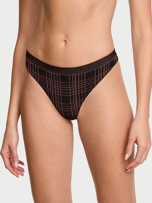 Seamless Shimmer Plaid Thong Panty