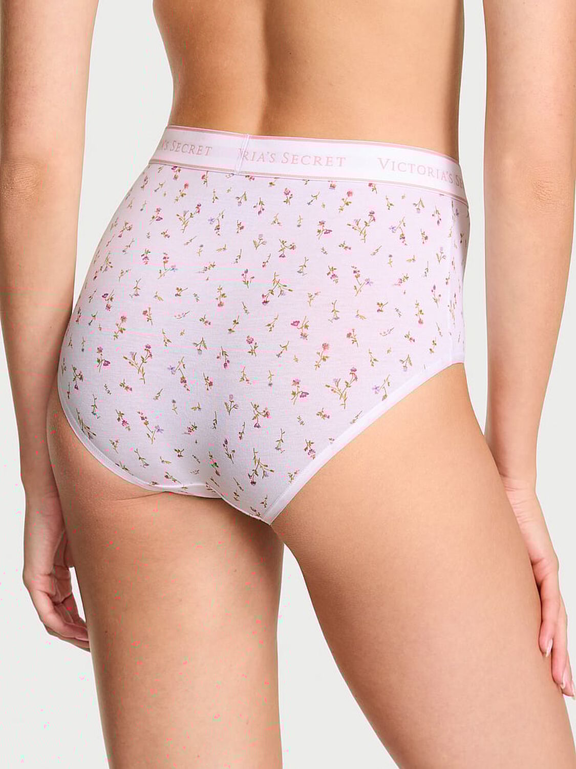 vs Cotton Logo Cotton Modern Brief Panty White Ditsy Floral 2 of 3 