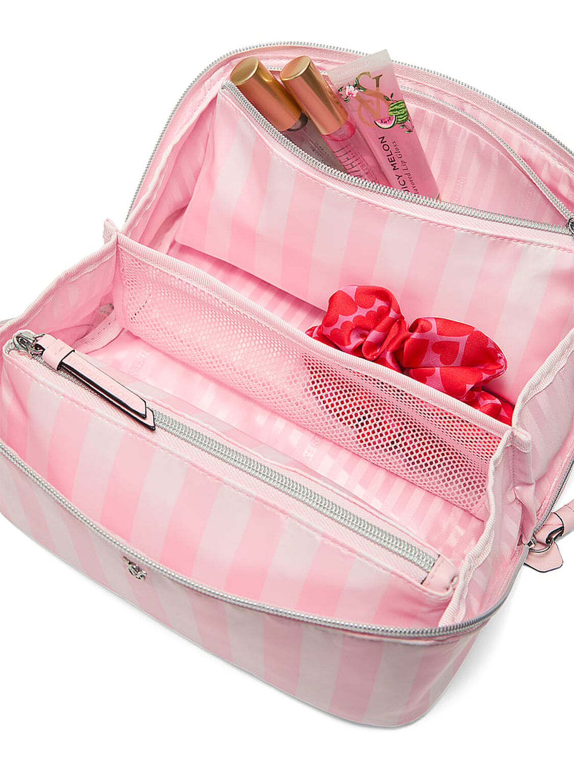 vs Victoria's Secret 3-Piece Makeup Bag Heritage Stripe 3 of 4 