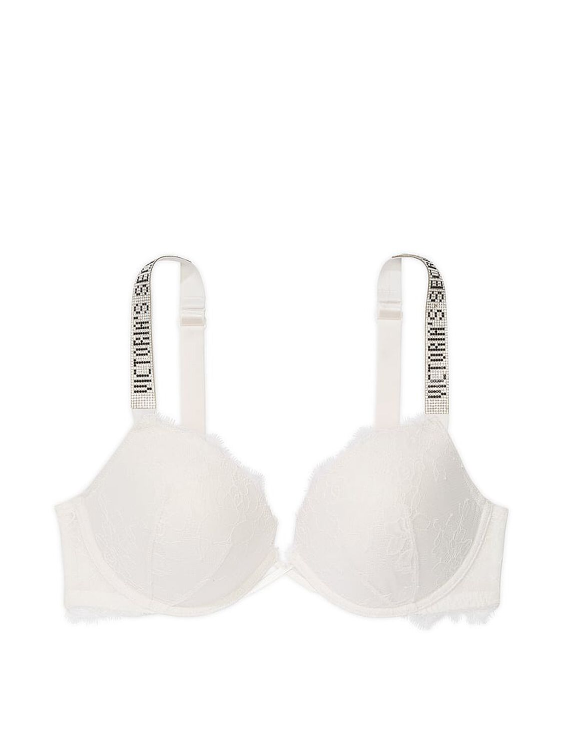vs Very Sexy Shine Strap Lace Push-Up Bra Coconut White 1 of 3 