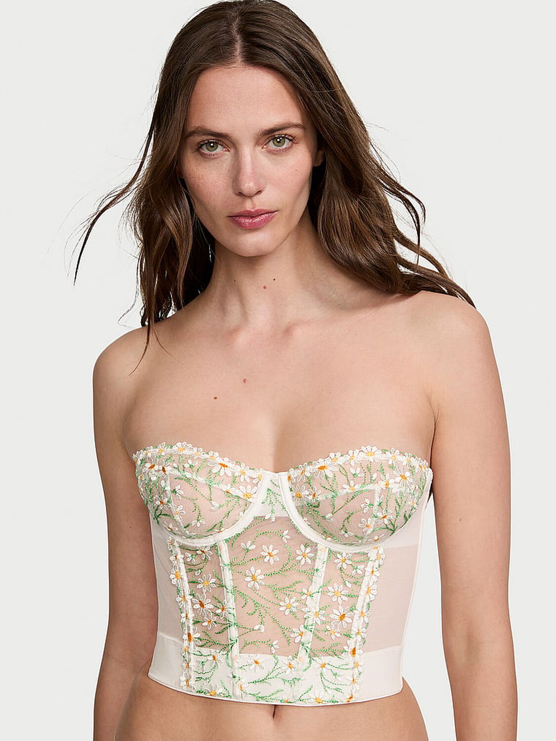 vs Dream Angels Daisy Chain Embroidery Strapless Corset Top 1 of 5 