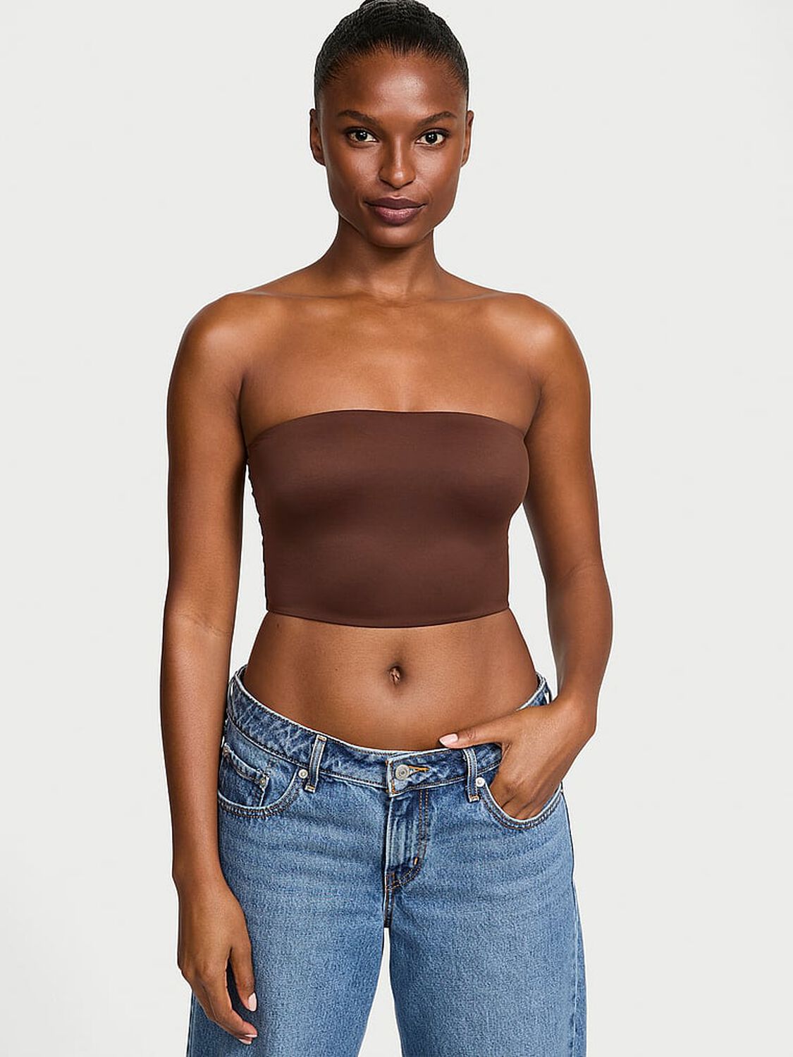 vs Victoria's Secret BODYWEAR by Victoria's Secret with FeatherSoft� Innovation Tube Top Ganache 1 of 3 