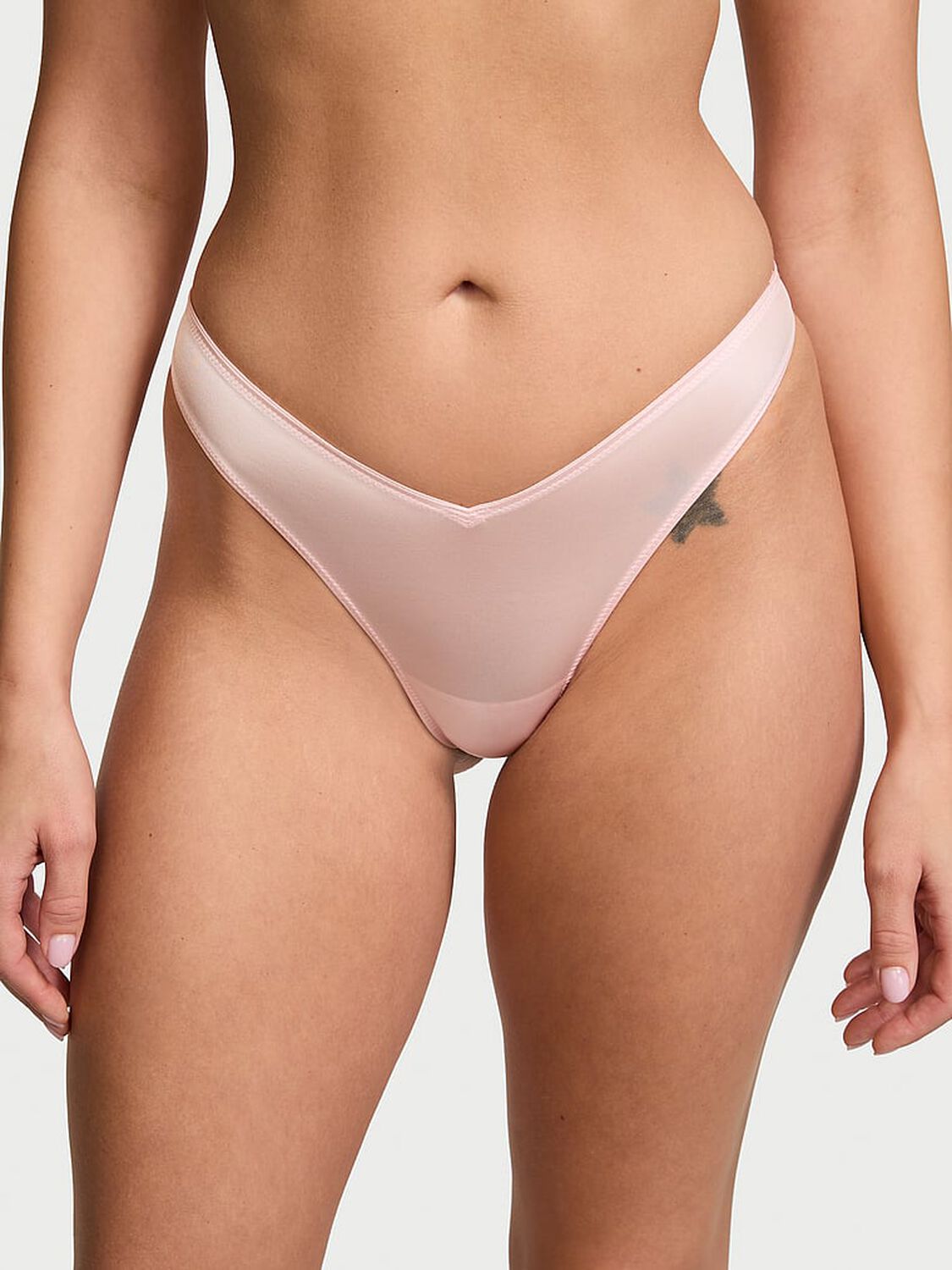 vs Very Sexy Smooth Strappy-Back High-Leg Thong Panty Angel Pink 1 of 3 