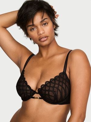 Viper Embroidery Unlined Demi Bra