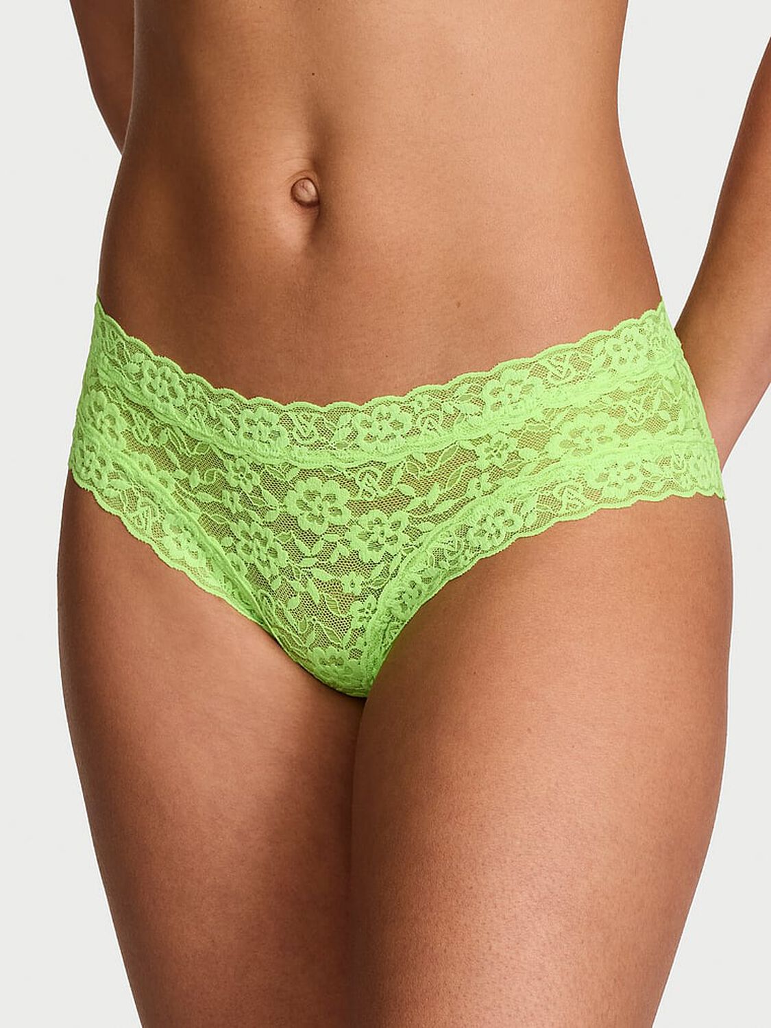 vs The Lacie Lace Strappy-Back Cheeky Panty Electric Lime 1 of 3 