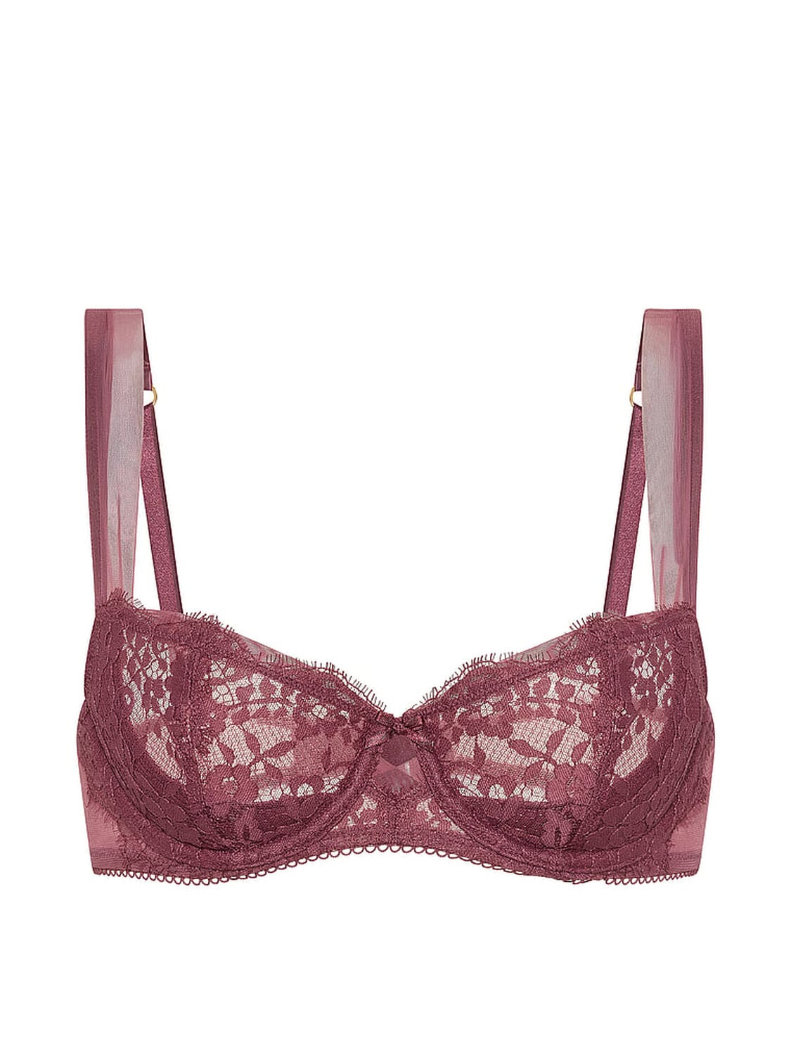 vs Dream Angels Wicked Unlined Lace Mesh-Trim Balconette Bra Morning Rose 3 of 3 