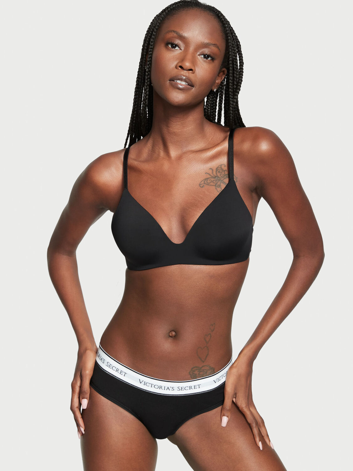 vs Cotton Logo Cotton Hiphugger Panty Black 1 of 3 