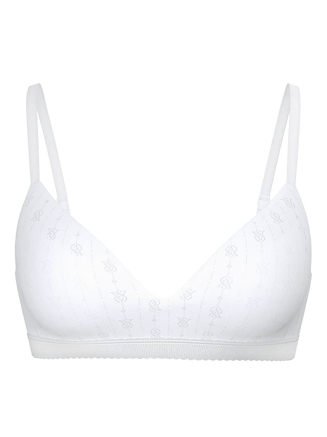 vs The T-Shirt Pointelle Logo Lightly Lined Wireless Bra Vs White 3 of 3 