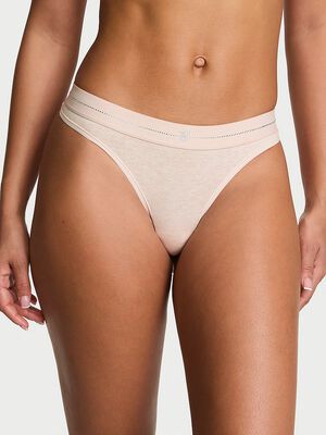 Shine Logo Cotton Thong Panty