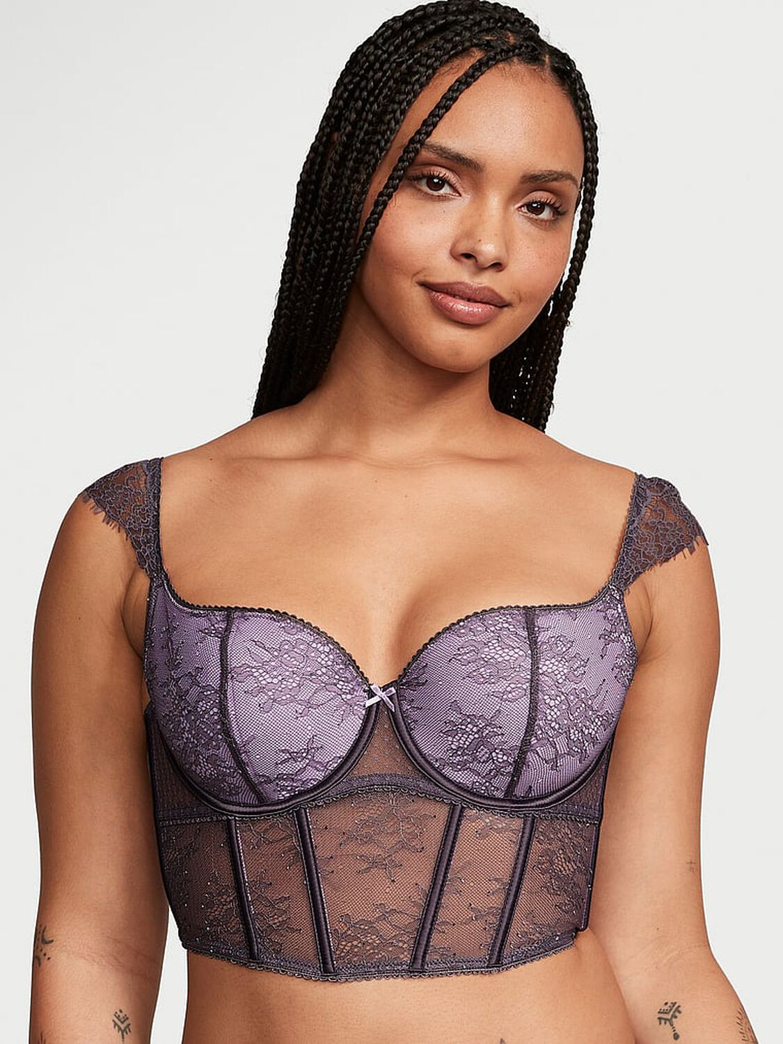 vs Dream Angels Lace Cap-Sleeve Corset Top Tornado 1 of 5 