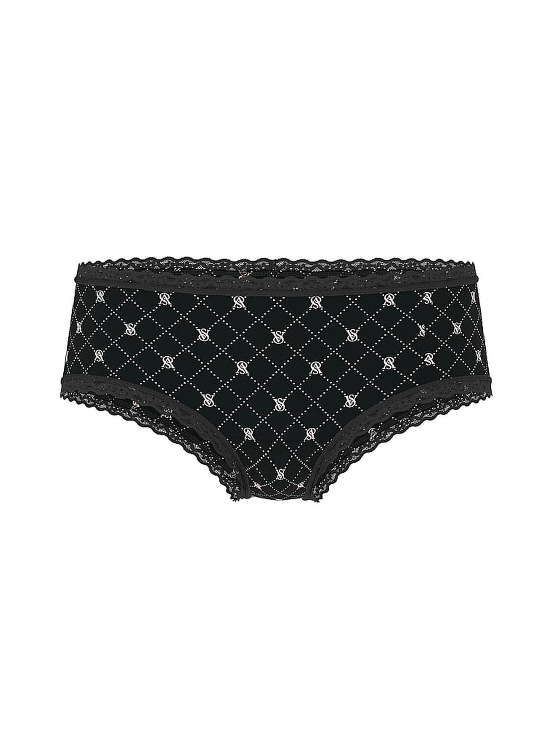 vs The Lacie Cotton Lace-Waist Cheeky Panty Black Logo Diamond 3 of 3 