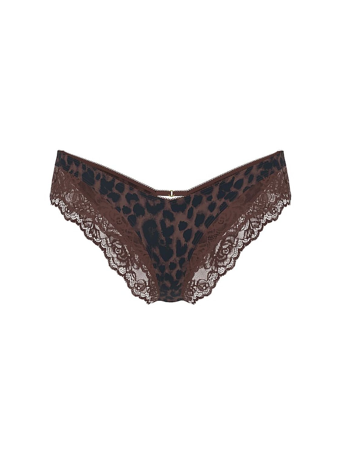 vs Very Sexy Rose Lace-Trim High-Leg Cheeky Panty Ganache Leopard 1 of 2 