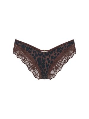 Rose Lace-Trim High-Leg Cheeky Panty