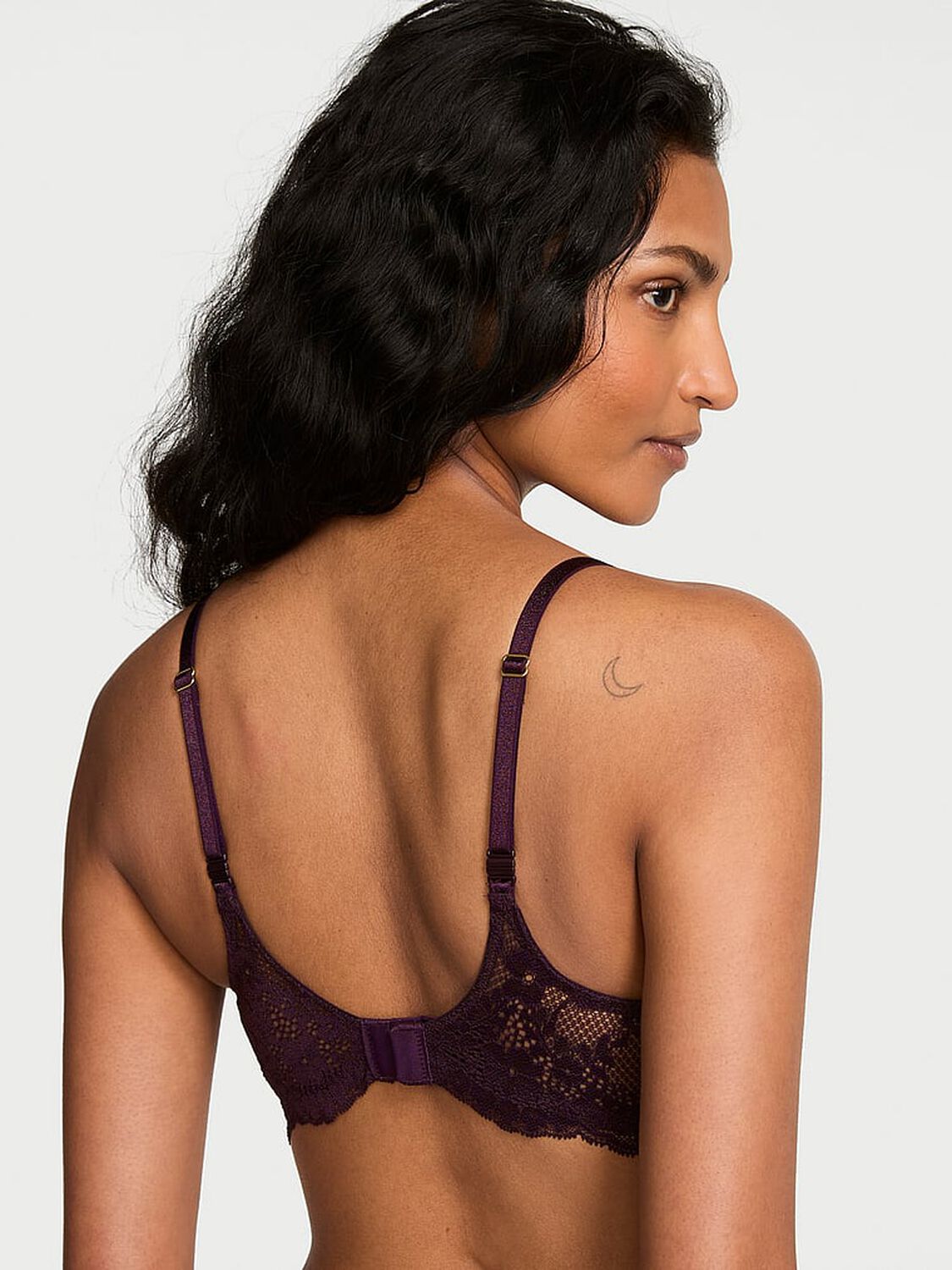 vs Dream Angels Wicked Sheer Unlined Balconette Bra Winter Wine 2 of 3 