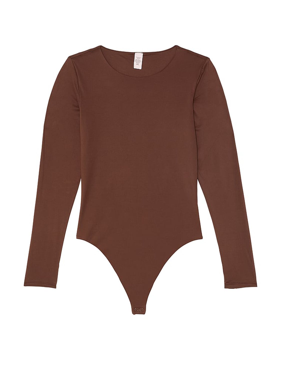 vs Victoria's Secret Bodywear by Victoria with FeatherSoft&trade; Innovation Long-Sleeve Bodysuit Ganache 3 of 3 