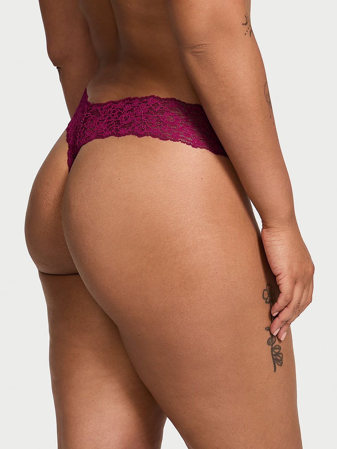 vs The Lacie Lace Thong Panty Plum Rouge 2 of 3 