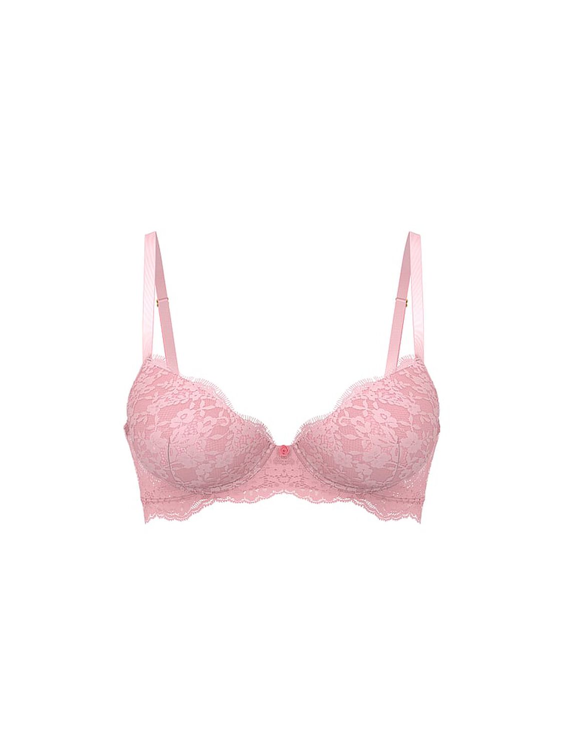 vs Dream Angels Lace Lightly Lined Classic Coverage Demi Bra Petal Pink 3 of 3 