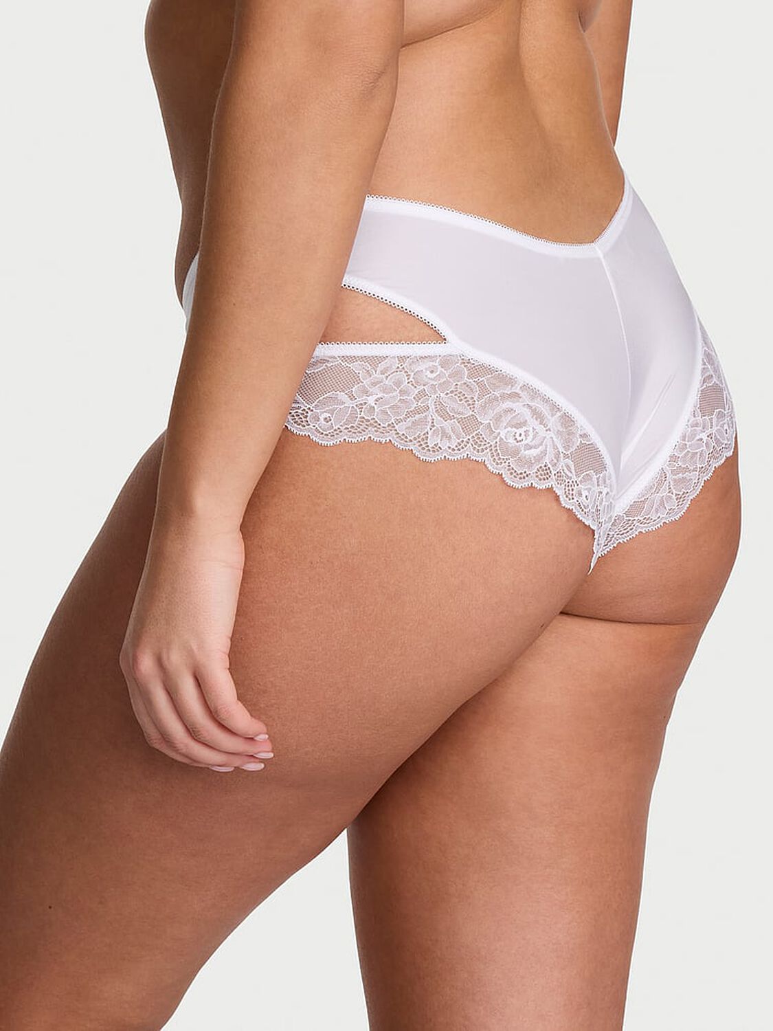 vs Very Sexy Rose Lace-Trim Cut-Out Cheeky Panty White 2 of 2 
