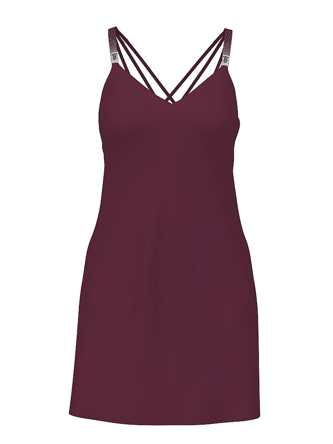 vs Very Sexy Scattered Shine Strap Satin Strappy-Back Slip Winter Wine 1 of 1 