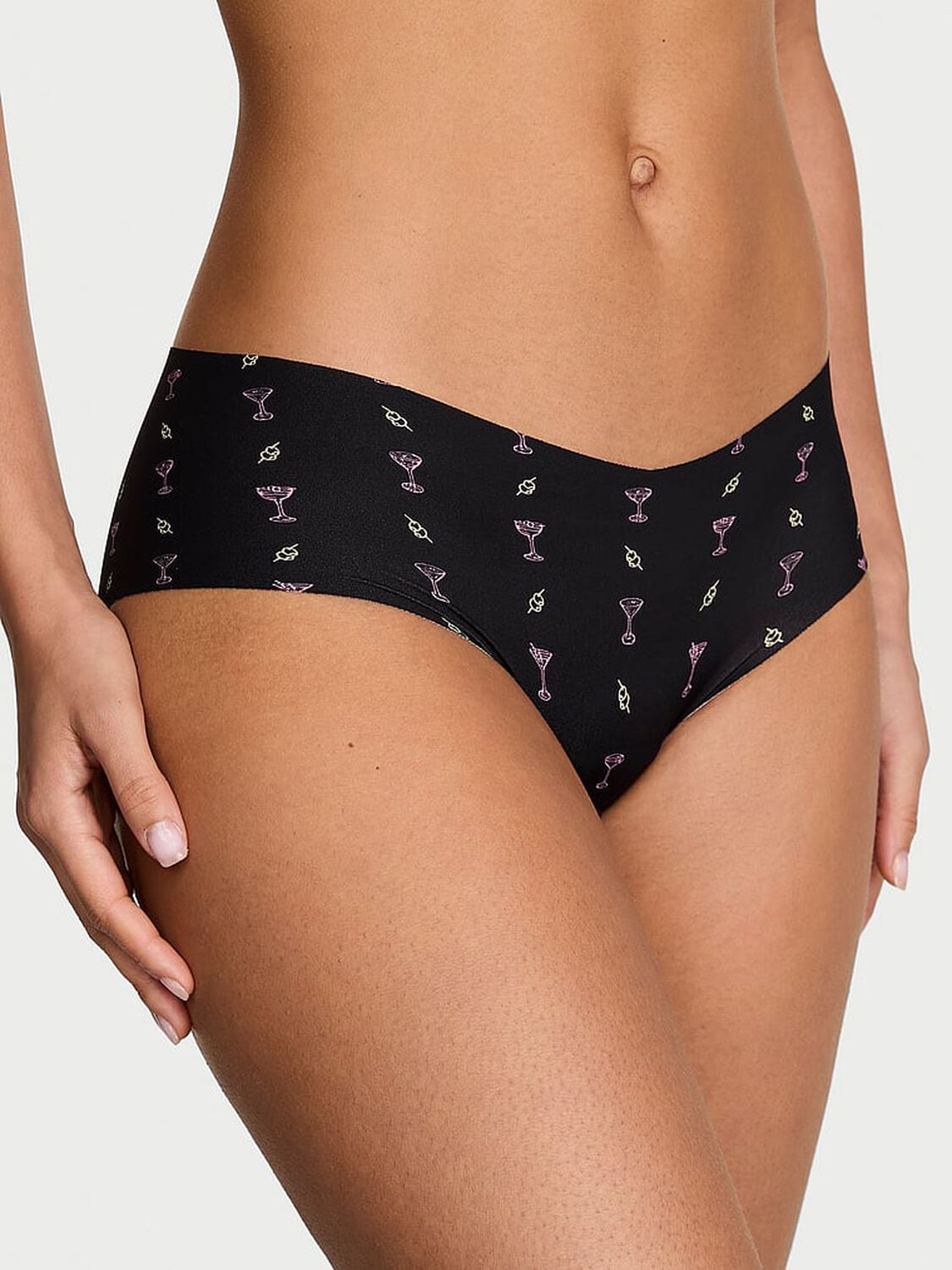 vs No-Show No-Show Cheeky Panty Black Ground Martinis 1 of 3 