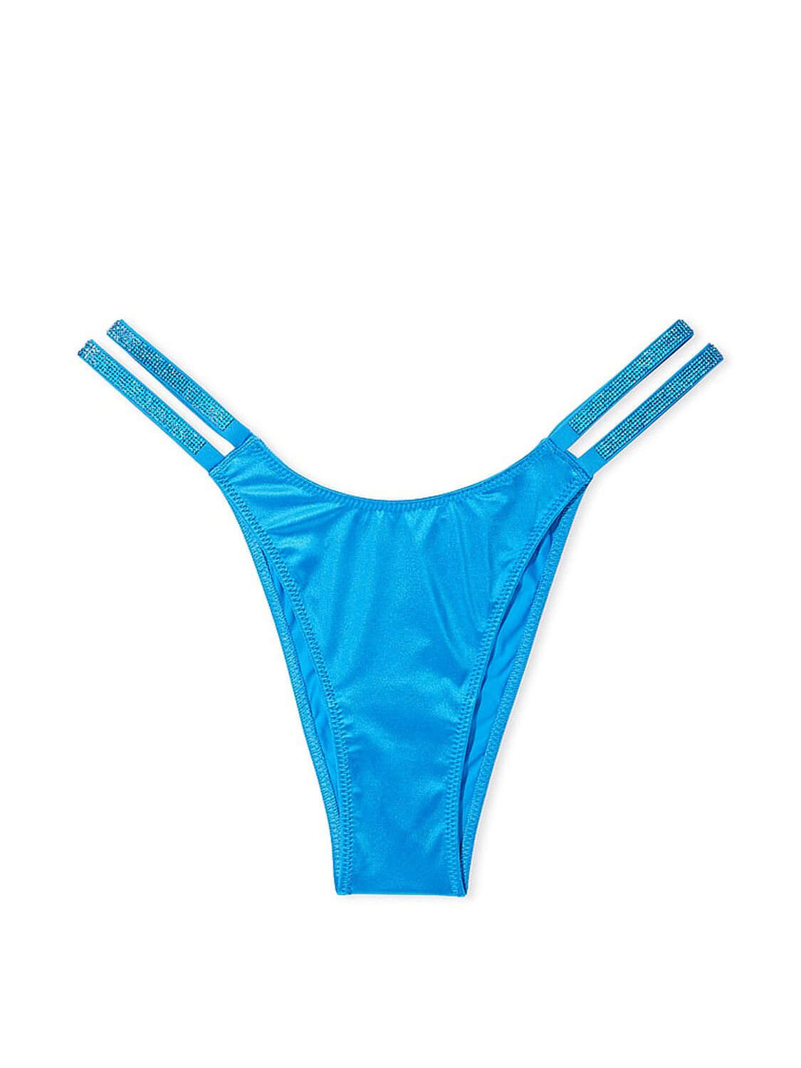 vs Very Sexy Double Shine Strap Smooth Brazilian Panty Shocking Blue 1 of 2 