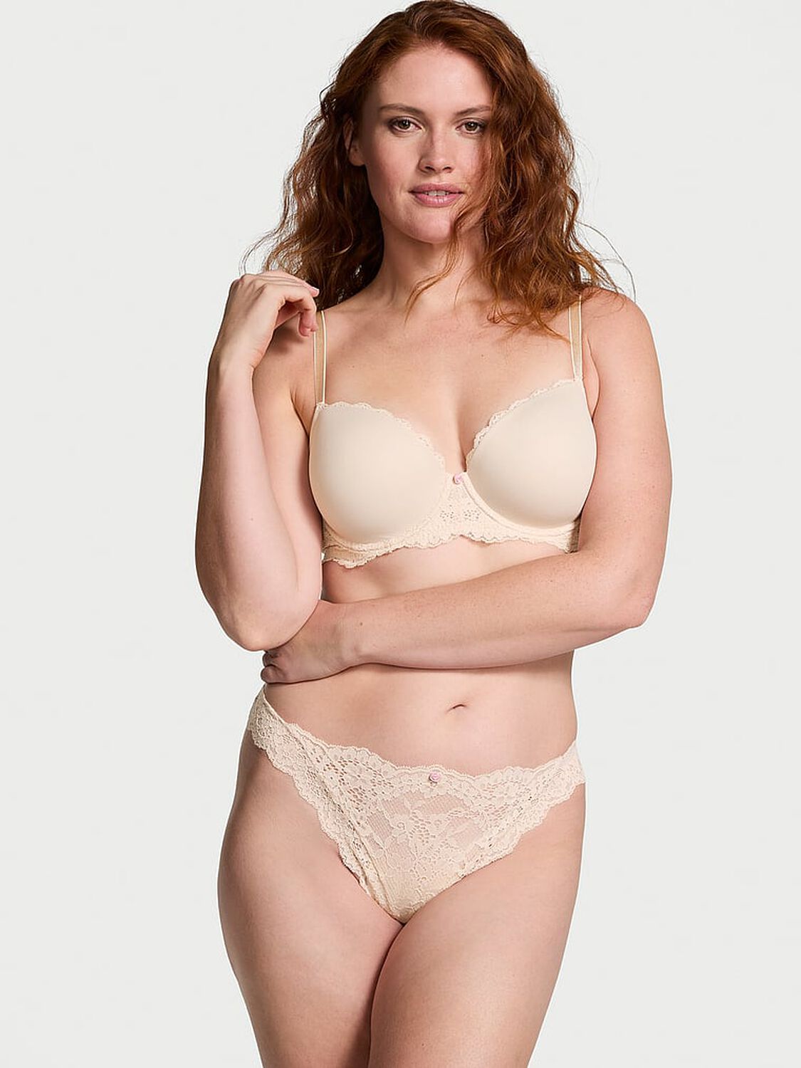 vs Dream Angels Lace Thong Panty Marzipan 4 of 4 