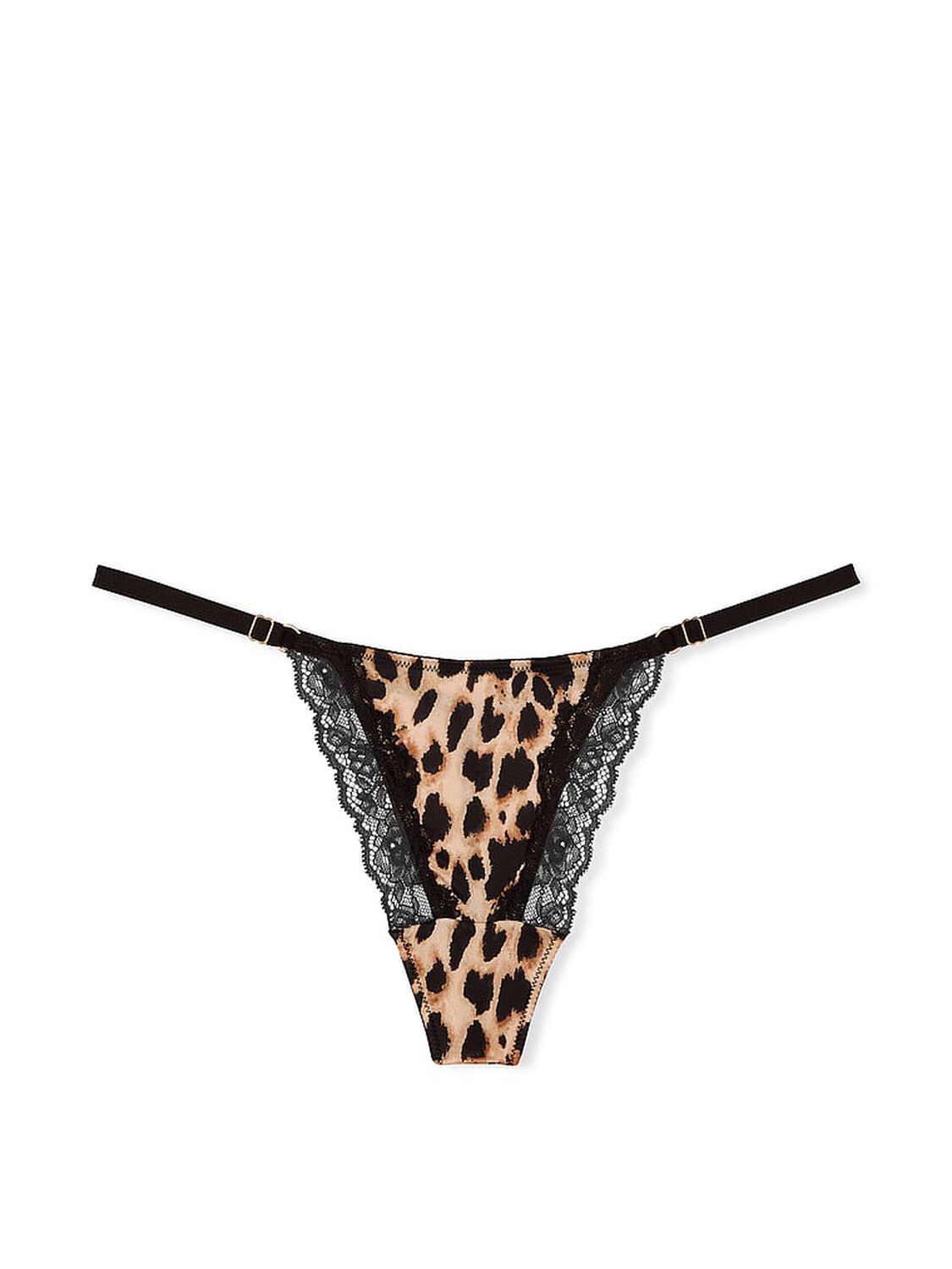 vs Very Sexy Lace-Trim High-Leg Adjustable V-String Panty Leopard 3 of 3 