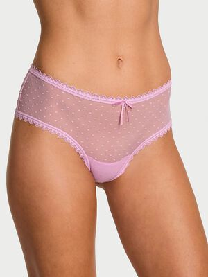 Bow Lace Mesh Cheeky Panty