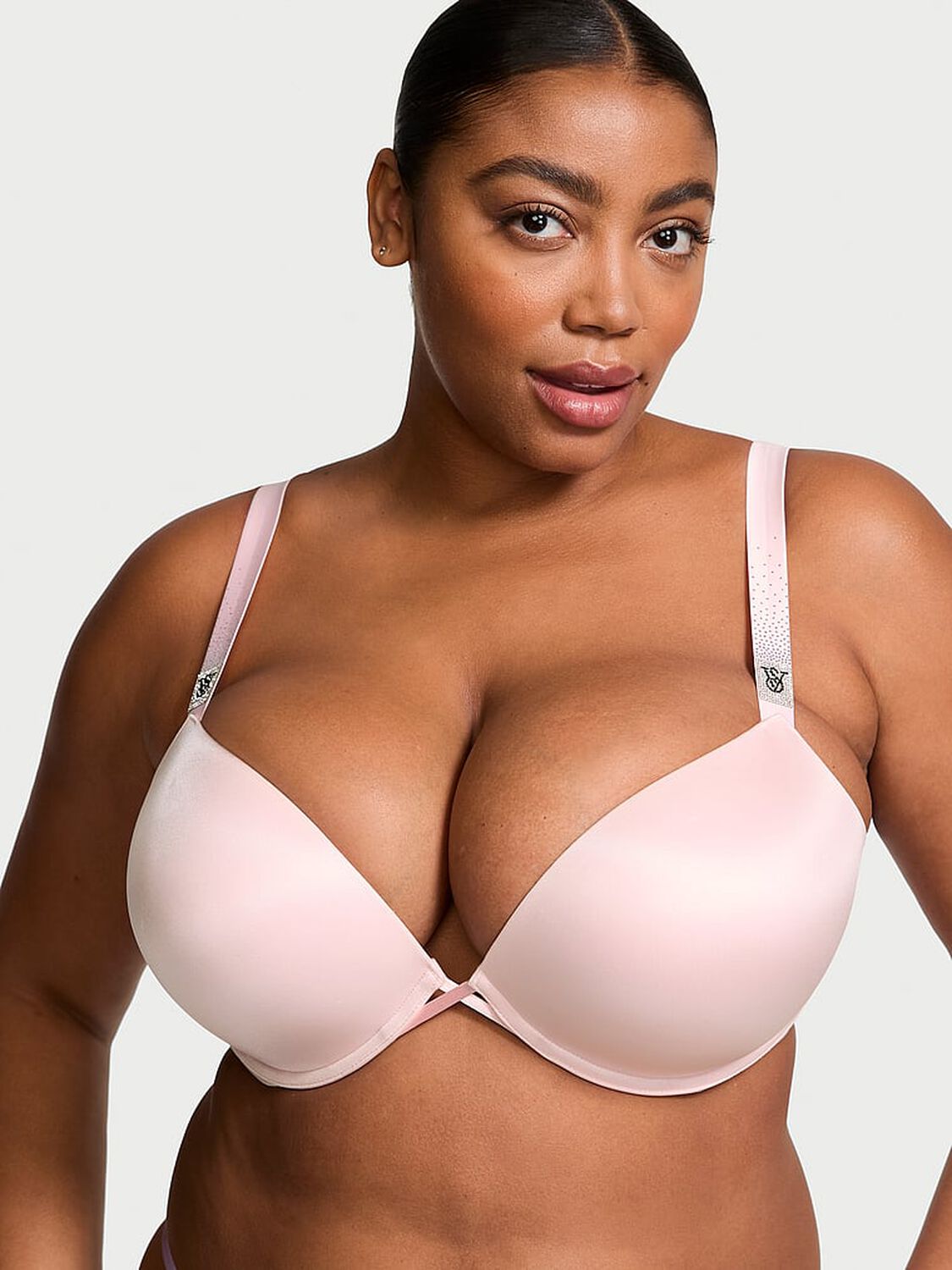 vs Very Sexy Bombshell Add-2-Cups Scattered Shine Strap Push-Up Bra Angel Pink 1 of 4 