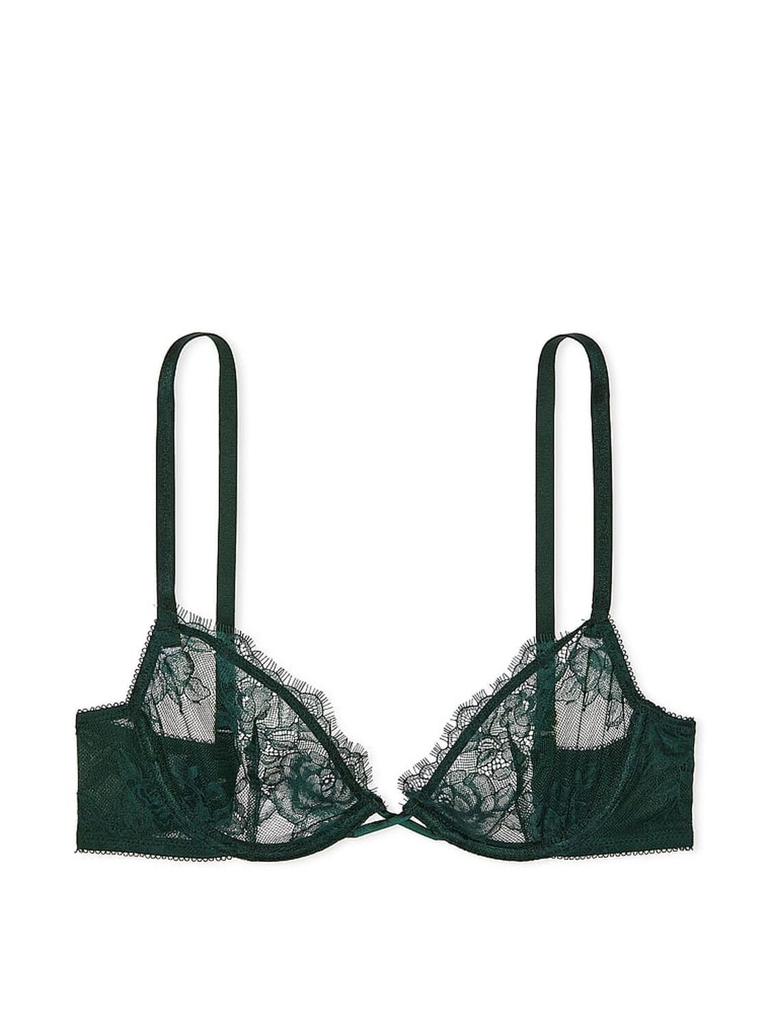 vs Very Sexy Rose Lace Unlined Low-Cut Demi Bra Botanical Green 3 of 4 