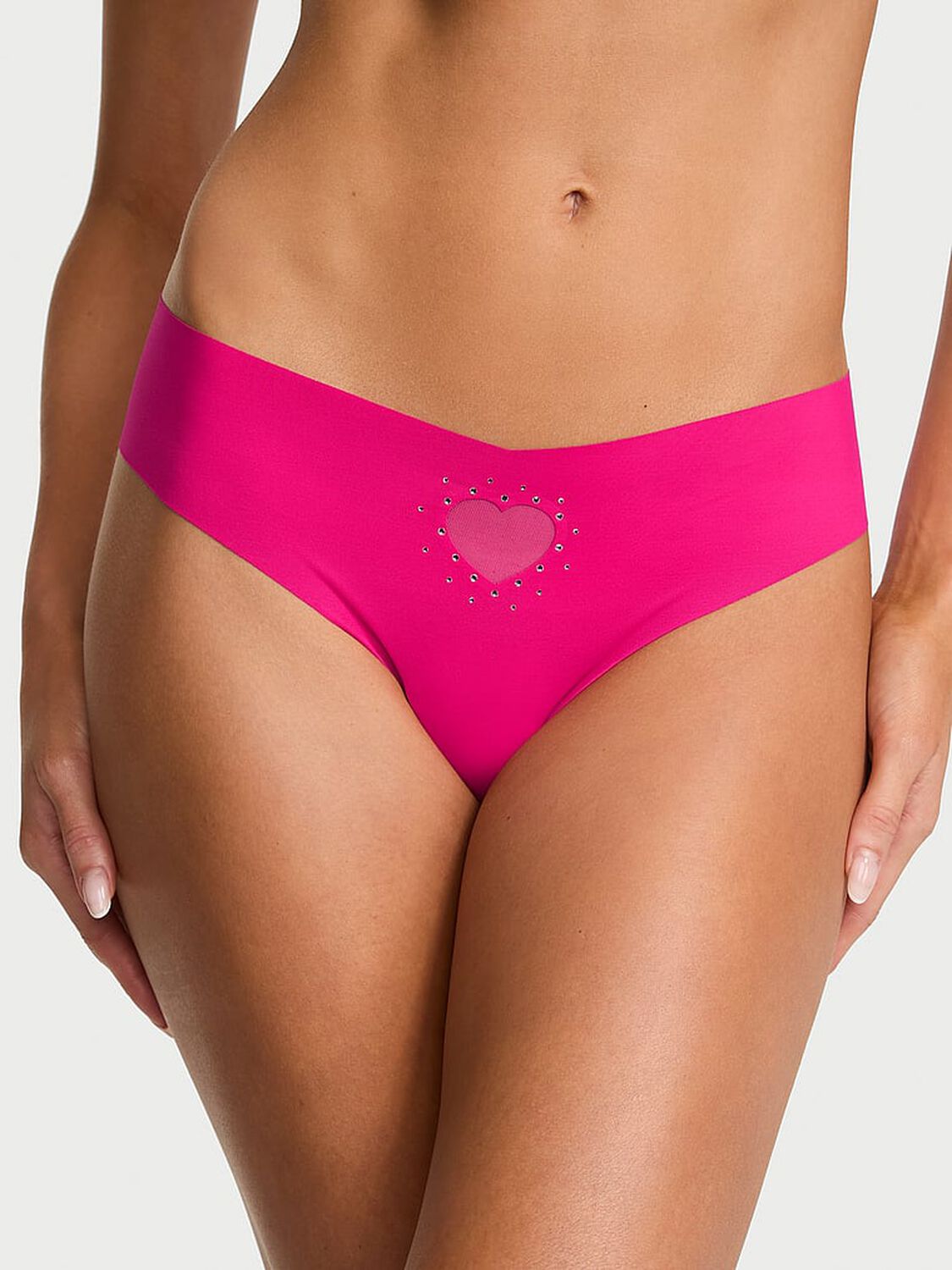 vs No-Show No-Show Heart Cut-Out Thong Panty Pop Pink 1 of 4 