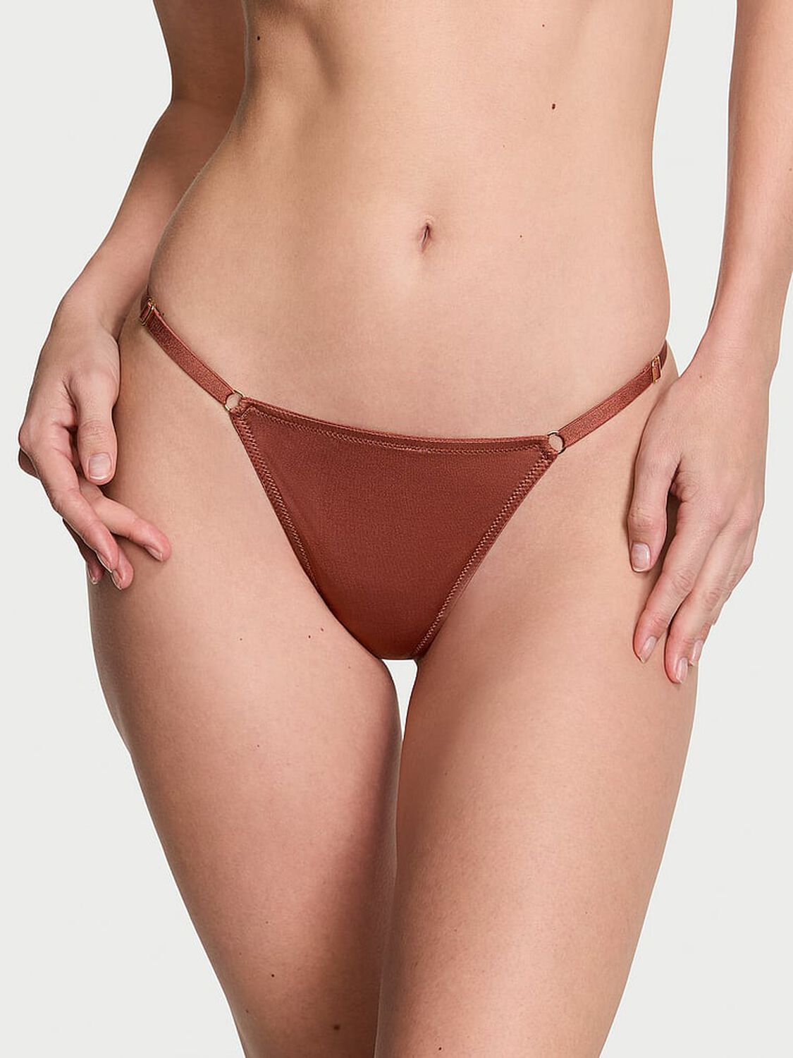 vs Very Sexy V-Hardware Adjustable V-String Panty Clay 1 of 4 