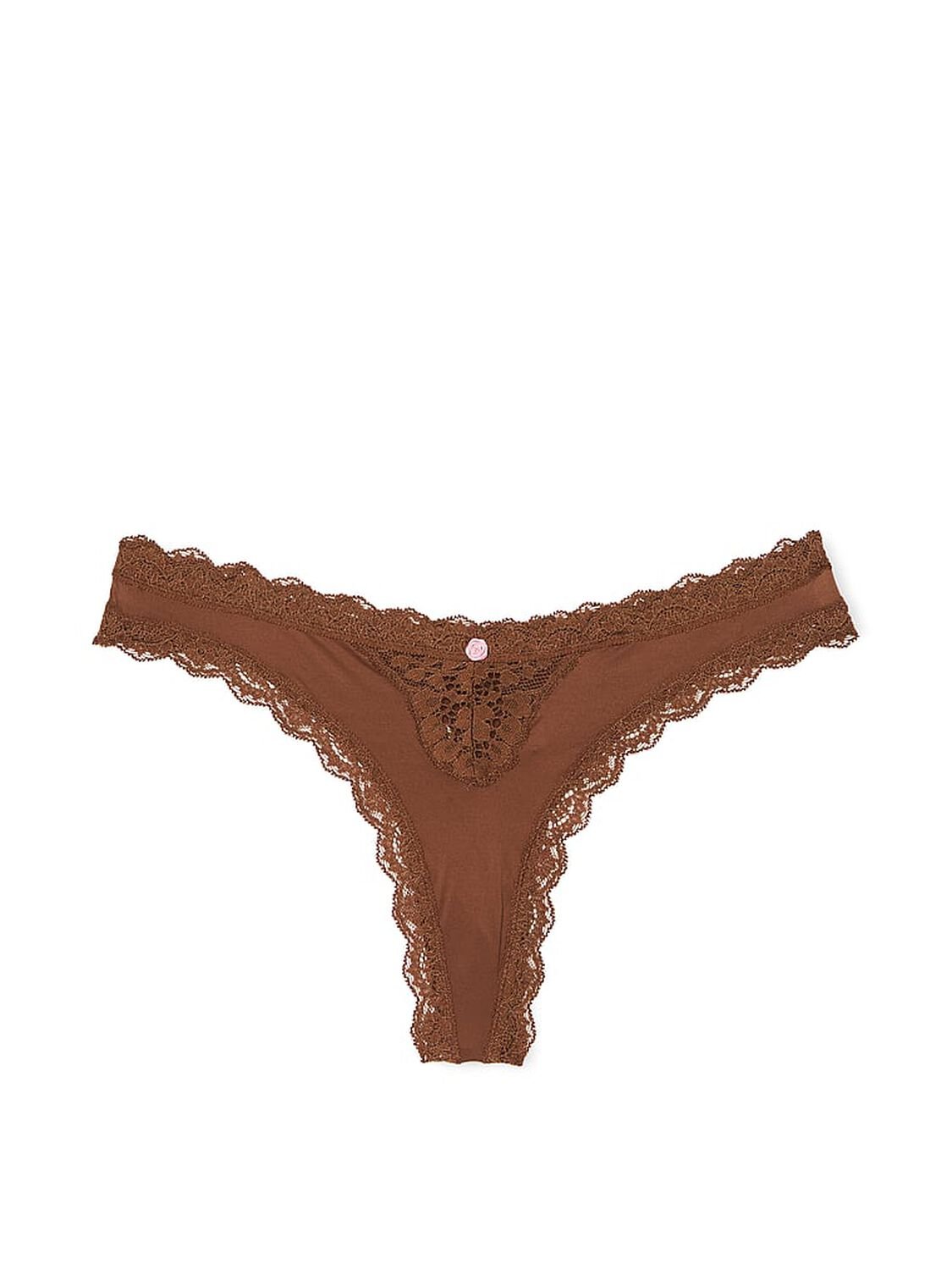vs Dream Angels Lace-Trim Thong Panty Mousse 3 of 4 