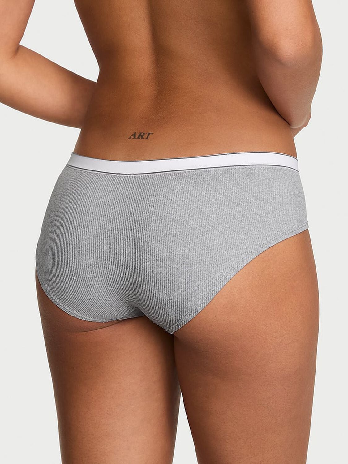 vs Seamless Seamless Logo Rib Hiphugger Panty Medium Heather Grey 2 of 2 