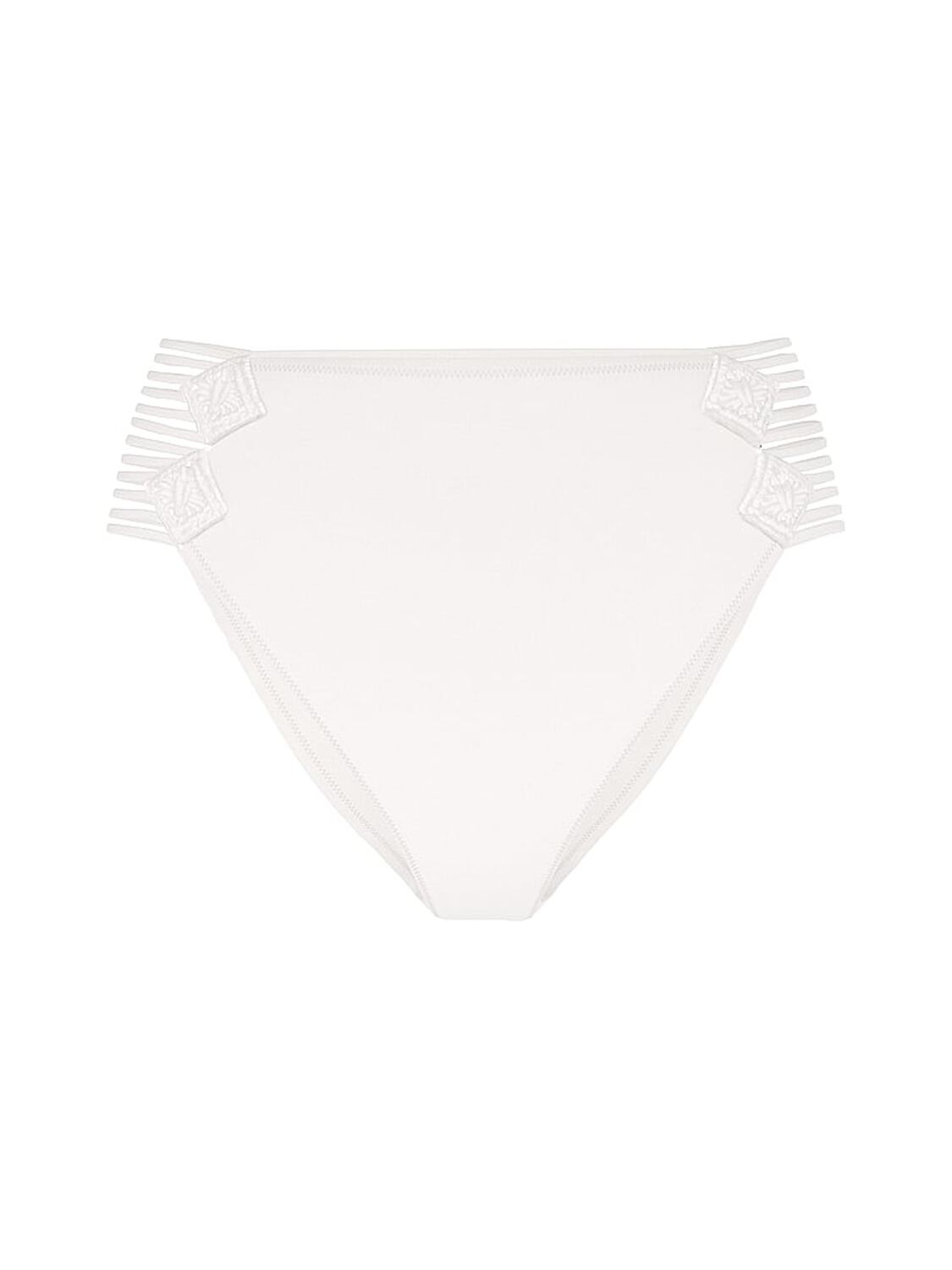 vs Victoria's Secret Swim Archives Beach Macrame High-Waist Cheeky Bikini Bottom Coconut White 3 of 3 