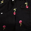 Mix & Match Sleep Heritage Cotton Pajama Pants, Black/Ultra Pink Ditsy Rose, swatch