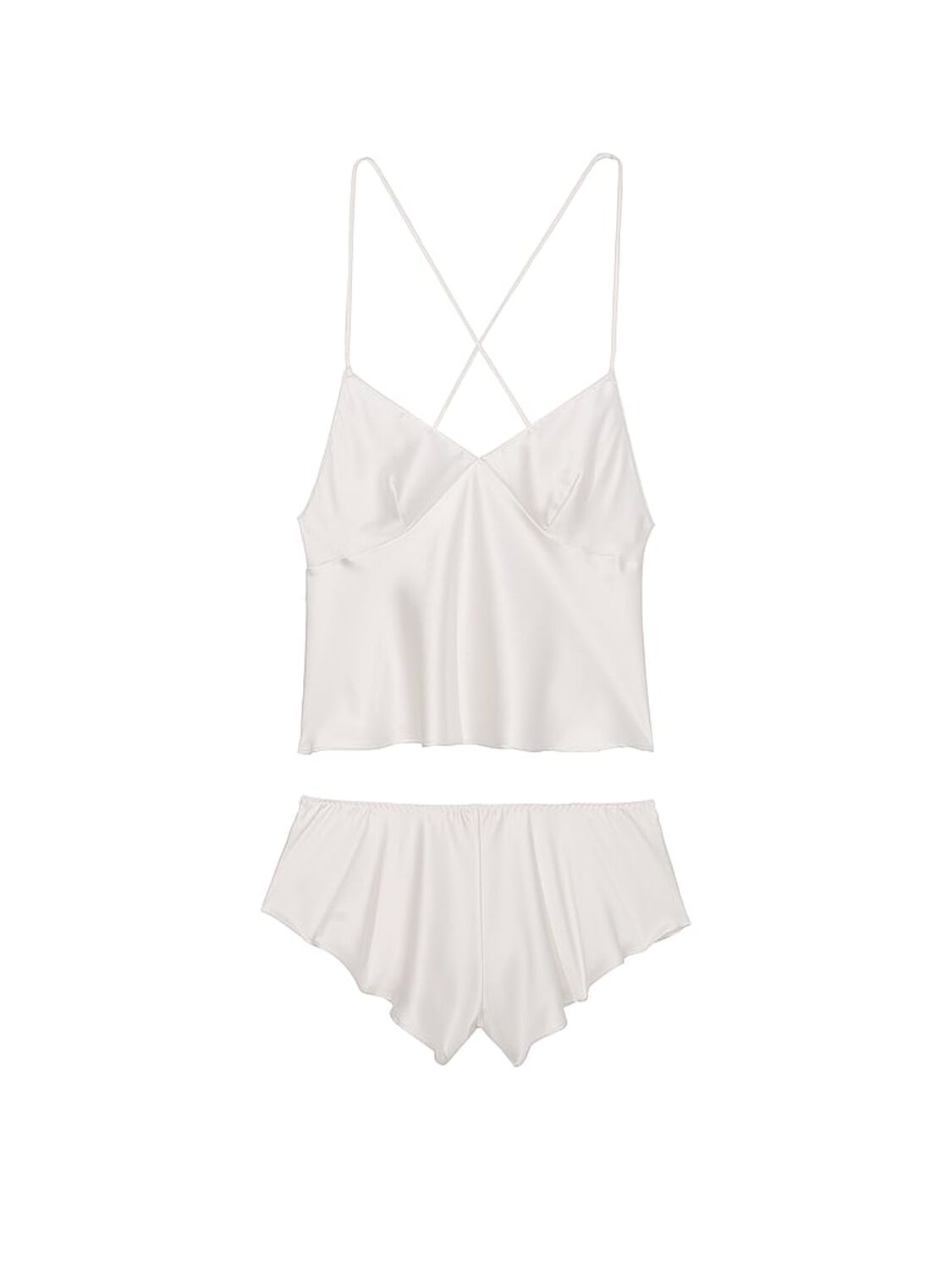 vs Victoria's Secret Satin Open-Back Cami & Shorts Set Coconut White 3 of 3 